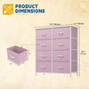 DWVO Fabric Dresser for Bedroom, Tall Storage with 8 Drawers, Pink Chest of Drawers, Storage Drawer Organizer for Closet (Begonia Pink)
