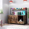 IDEALHOUSE 2024 New Cat Litter Box Enclosure, Retro Sleek Hidden Litter Box Enclosure with Shelves Storage, Wooden Cat Litter Furniture, The Purrfect Blend of Function and Style, Brown