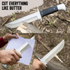WARIVO KNIFE D2 13 Inch Full Tang Fixed Blade Bowie Knife with Leather Sheath - Suitable for Outdoor, Bushcraft, Survival, and Camping Knife with Black Micarta Handle