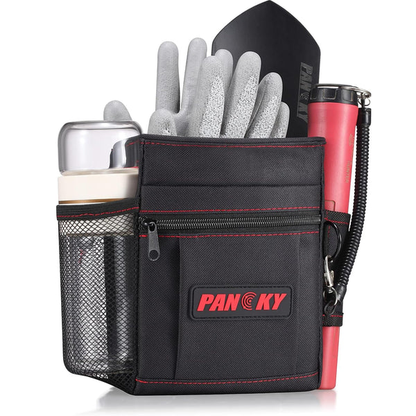 PANCKY Metal Detecting Finds Waist Pouch, Portable Multifunctional Bag, Finds Accessory Black
