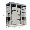 70” Catio Outdoor Cat Enclosure, Large Wood Cats House, Catio Window Cat Enclosure, Jumping Platform & 2 Napping Resting Box