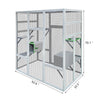 70'' Catio Outdoor Cat House, Cat Enclosure for Mulitiple Cats Large Walk in Cat Cage with Waterproof Cover, Feral Cat Shelter with 7 Platforms and 2 Resting Box Gray