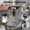 Super Automatic Espresso Machine 20 Bar With Milk Frother, Fully Automatic Bean to Cup Espresso Cappuccino and Latte Iced Coffee Maker Built-In Burr Grinder, Milk Container, Intuitive Touch Display