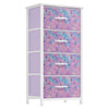 DWVO Dresser with 4 Drawers - Storage Tower Unit, Dresser for Bedroom, Living Room, Closets - Sturdy Steel Frame, Wooden Top & Easy Pull Fabric Bins, Tie-dye Purple
