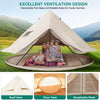 YITAHOME Canvas Bell Tent Cotton Canvas Yurt Tent 4 Season Waterproof Glamping Tents w/Stove Jack for Family Camping Outdoor Hunting Party (6M/20FT)