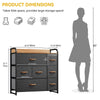 DWVO Fabric Dresser with 7 Drawers, Black Dresser & Chest of Drawers, Storage Tower with Large Capacity, Organizer Unit for Bedroom, Living Room & Closets