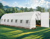 YITAHOME 26x10x7ft Greenhouse Extra Large Heavy Duty Large 2 Swing Doors Walk-in Greenhouses Tunnel Green Houses Outdoor 14 Windows Gardening Upgraded Galvanized Steel Garden, White