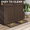 DWVO 76 Gallon Garbage Dual Can, Resin Outdoor Trash Can with Tiered Lid and Drip Tray, Waterproof Trash Bin for Patio, Kitchen, Backyard(Brown)