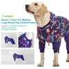 LovinPet Big Pitbull Dog PJS Wound Care/Post Surgery Dog Clothes,Anxiety Relief Onesies for Dogs,Lightweight Stretchy,Pet Pajamas for Dogs, Reflective Stripe,Fishtopia Seascape Navy Print /3XL