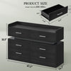 DWVO 6 Drawer Dresser, Modern Dresser Chest of Drawers, Wide Drawer Organizer Cabinet with Top Storage Shelf, Black
