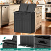 YITAHOME 76 Gallon Dual Compartment Outdoor Trash Can, Resin-Based with Layered Lid and Drip Tray, Waterproof Garbage Bin Black