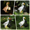 Solar Light Duck Statues, Porch Goose Statue for Front Yard Decor - Outdoor Lawn Ornaments, Garden Ducks and Goose Decorations, Perfect Yard Goose Decor and Duck Decoy for Garden Animals Theme