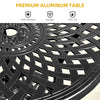 DWVO 5 Piece Outdoor Cast Aluminum Patio Dining Sets with 2 Chairs, 30 Inches Round Table with Umbrella Hole, All-Weather Patio Conversation Sets with Adjustable Feet for Balcony Backyard Garden