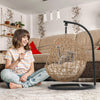 YITAHOME Cat Swing Bed with Stand & Cushion, Cat Egg Chair with Rattan Wicker Appearance, Indoor Hanging Swinging Cat Bed for Cats, Small Dogs, and Small Animals, Orange