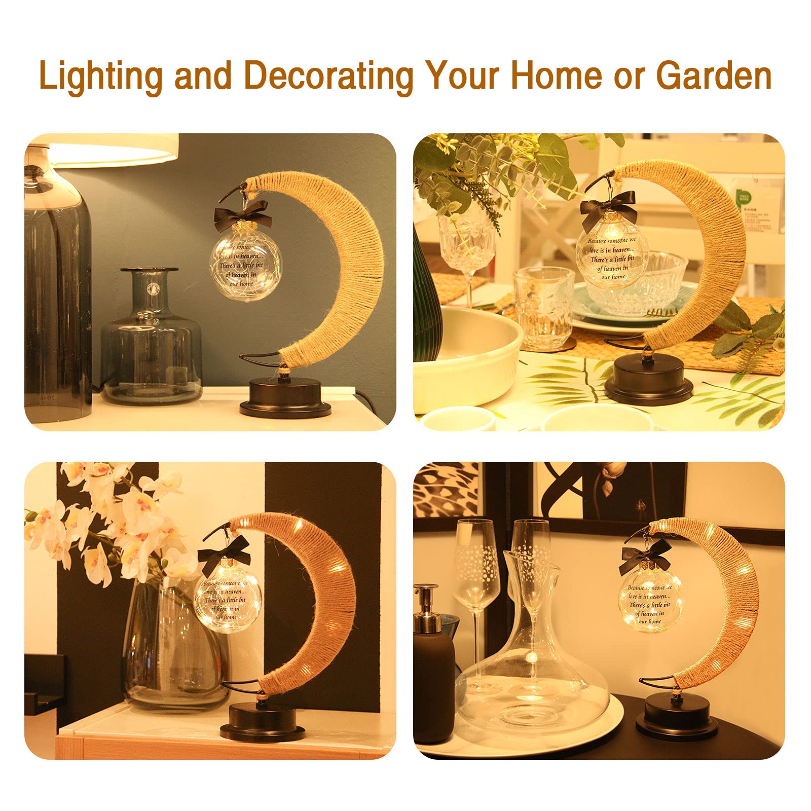 Besoamo Memorial Moon Lamp Gifts, Sympathy Gifts for Loss of Mom Father Loved One, in Memory of Loved One Gifts, Loss of Mother Father Bereavement/Condolence/Memorial Gifts for Remembrance