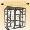 60'' Catio Outdoor Cat Enclosure Large Cat House for Mulitiple Cats Walk in Kitty Cage with Waterproof Roof, 6 Jumping Platform, Wooden Walk-in Cats Shelter, Grey