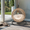 YITAHOME Cat Swing Bed with Stand & Cushion, Cat Egg Chair with Rattan Wicker Appearance, Indoor Hanging Swinging Cat Bed for Cats, Small Dogs, and Small Animals, Orange