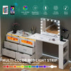 DWVO L Shaped Computer Desk with Power Outlet & RGB Light, 78.8