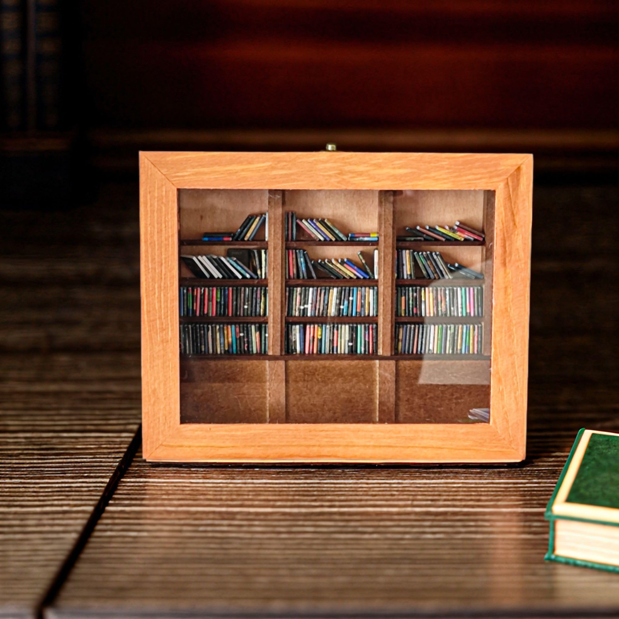 Anxiety Bookshelf with 200 Unique Miniature Books - 9.84 x 7.87 Inches - Creative Display and Relaxation Decor, Shake Bookshelf Shake Away Your Anxiety