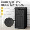 DWVO 36-Gallon Outdoor Trash Can with Fabric Bag, Tiered Lid & Drip Tray, Waterproof Resin Garbage Bin for Patio, Deck, and Backyard, Black