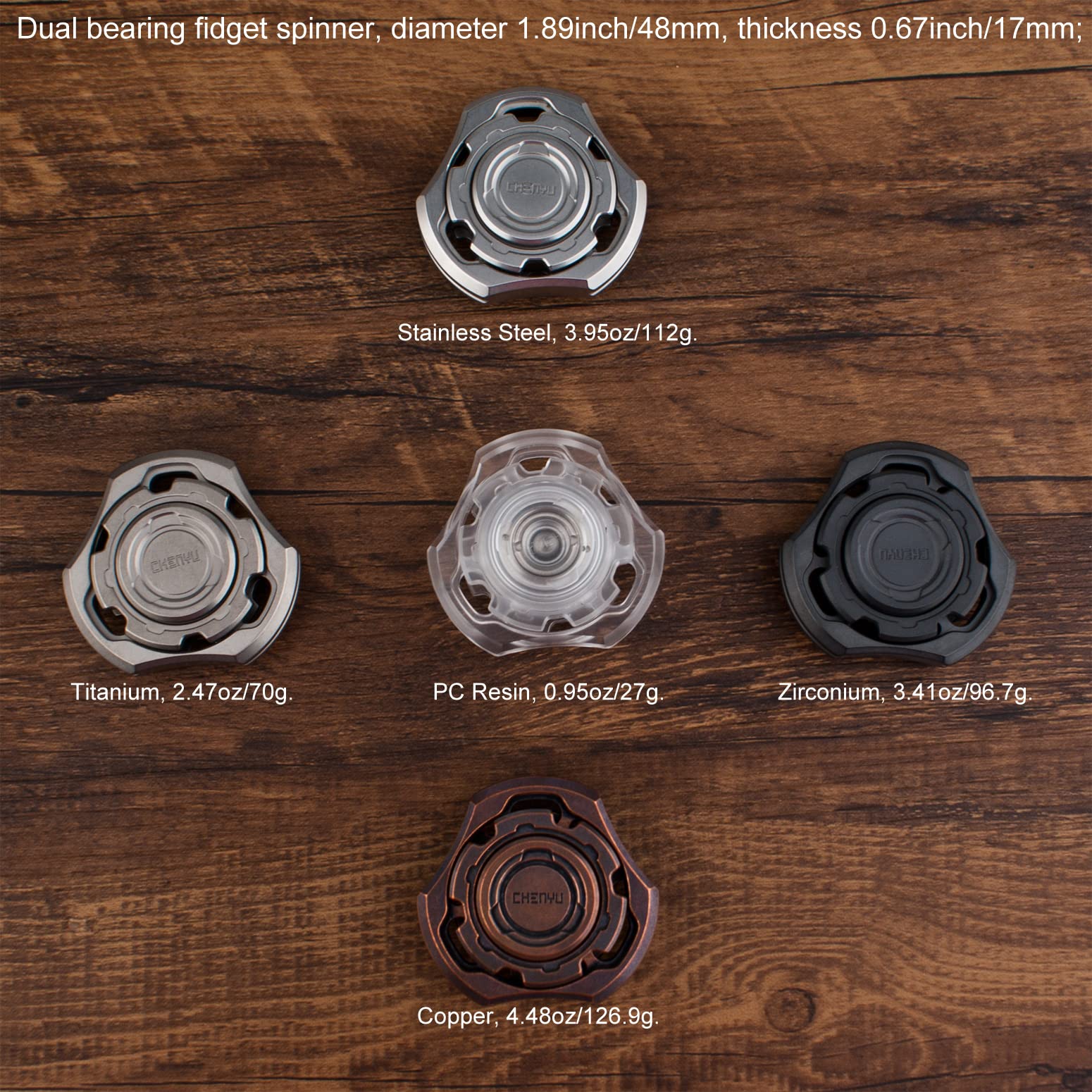 DjuiinoStar High-end Fidget Spinner, Unique Dual Bearings Design, Precisely CNC Machined (Oxidation Treated Copper, Retro Feel), Premium EDC Toy DFS-04