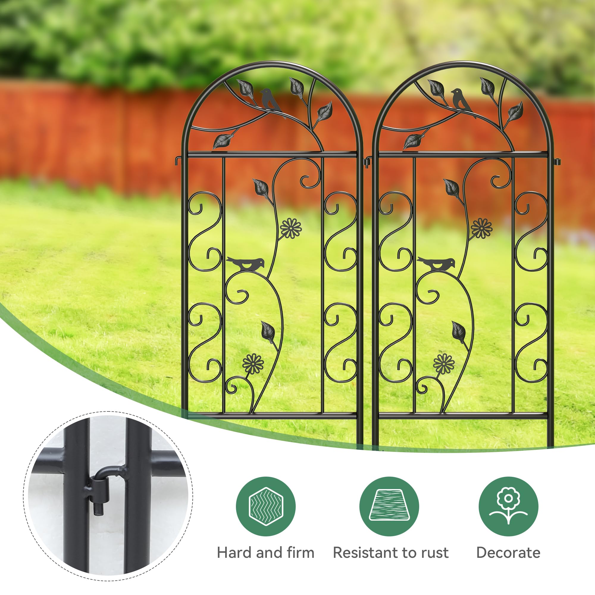 YITAHOME 2 Pack 87x20in Garden Trellises, Black Metal Coated Rustproof Trellis for Climbing Plants Outdoor, Roses, Vegetables, Vines, Cucumbers