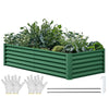 YITAHOME 6x3x1.5ft Large Raised Garden Bed Kit, Galvanized Metal Planter Box with Gloves, Ground Nails, Support Rod, Outdoor Above Ground Planters for Plants Vegetables Flowers, Green