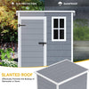 DWVO 5x3ft Resin Outdoor Storage Shed with Floor, Waterproof Lockable Storage Shed with Window, Plastic Outside Tool Storage for Garden, Backyard, Patio, Lawn, Gray