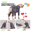 LovinPet Large Big Dog Pajamas - Post Surgery Onesie for Large Dog Breeds, Reflective Stripe, Lightweight Breatheable Stretchy Knit, Charcoal Gray Deep Sea Print, Pitbull Clothes, Pet PJ's, Black M