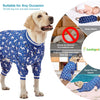 LovinPet Large Dog PJS Clothes: Wound Care/Post Surgery Mastiff Shirt, Lightweight Stretchy Knit Dog Pajamas, Mermaids & Unicorns Blue and White Print, Mastiff Pajamas, Pet PJ's/L