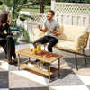 DWVO 2 Pieces Patio Furniture Set, All-Weather Wicker Rattan Loveseat with Thick Cushions & Table, Outdoor Conversation Set for Patio, Balcony, Backyard, Deck, Poolside