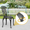 DWVO 5 Piece Outdoor Cast Aluminum Patio Dining Sets with 2 Chairs, 30 Inches Round Table with Umbrella Hole, All-Weather Patio Conversation Sets with Adjustable Feet for Balcony Backyard Garden
