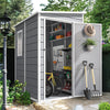 DWVO 5x4ft Resin Outdoor Storage Shed with Floor, Large Waterproof Lockable Storage Shed with Window, Plastic Outside Tool Storage for Garden, Backyard, Patio, Lawn, Gray
