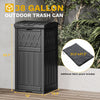 DWVO 36-Gallon Outdoor Trash Can with Fabric Bag, Tiered Lid & Drip Tray, Waterproof Resin Garbage Bin for Patio, Deck, and Backyard, Black