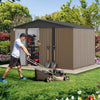 DWVO 10'x8' Large Metal Outdoor Storage Shed, Heavy Duty Tool Storage Sheds for Backyard Patio Lawn - Ideal for Bicycles, Garden Tools, and Lawn Equipment, Easy-to-Assemble, Brown