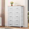 DWVO 10 Drawers Dresser, Fabric Dresser for Living Room, Tall Chest Organizer Unit for Living Room, Hallway
