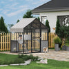 Aluminum Walk-In Large Outdoor Cat Enclosure, Large Outdoor Catio for Multiple Cats, Outside Cattery with Weatherproof Roof with Channels, Side Door, UV Proof Cover, Huge Condo, Platform