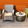 YITAHOME Outdoor Resin Storage Container, 33-Gallon Round Deck Organizer for Patio, Cushion, Pool Accessories, Lightweight & Weatherproof, Doubles as Table, Light Brown