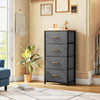 DWVO 4 Drawers Dresser, Small Dresser, Fabric Storage Tower, Chest of Drawers, Organizer Unit for Closets, Living Room, Sturdy Steel Frame, Wooden Top, Easy Pull Handle