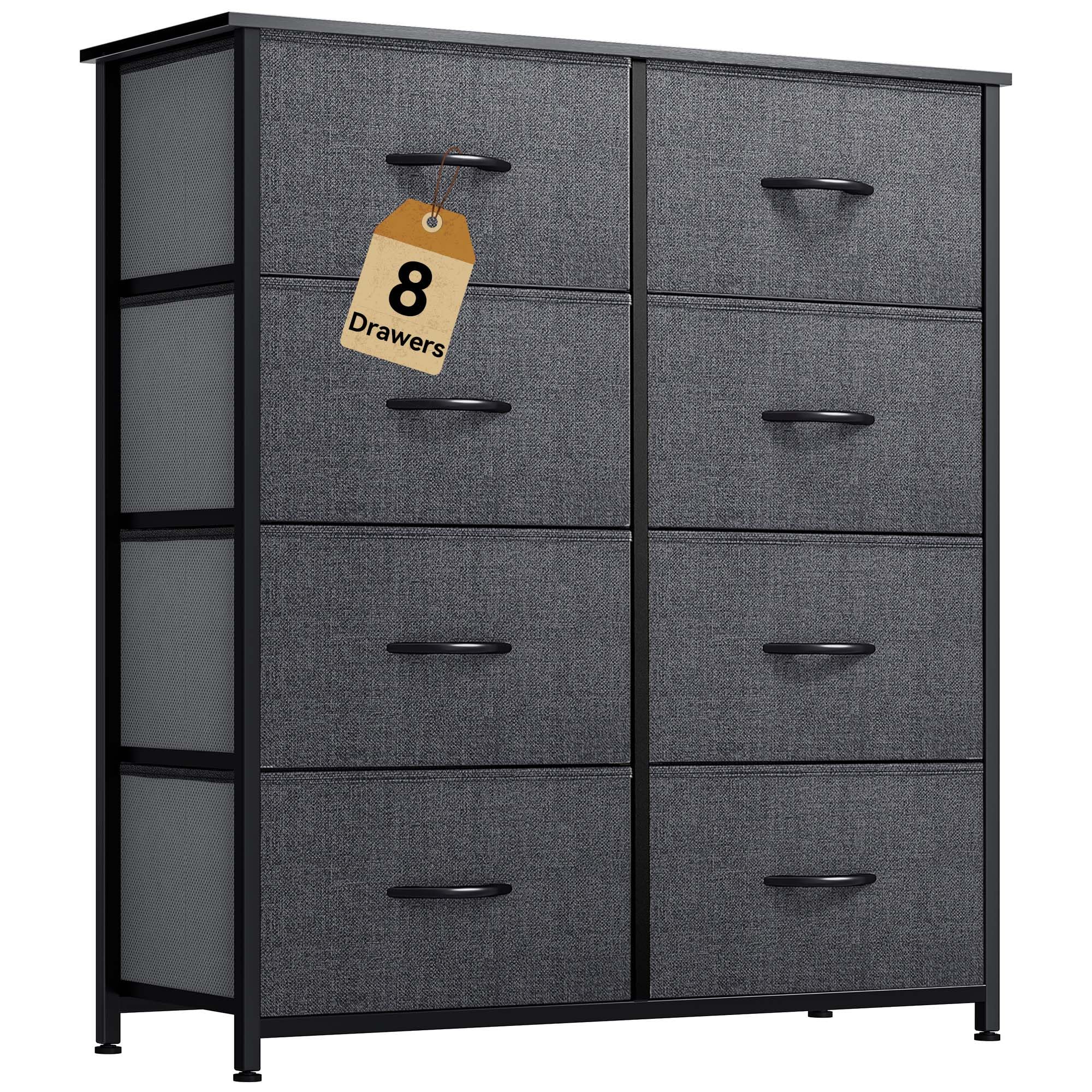 DWVO Dresser for Bedroom, Fabric Dresser with 8 Drawers, Chest of Drawers for Closet, Living Room