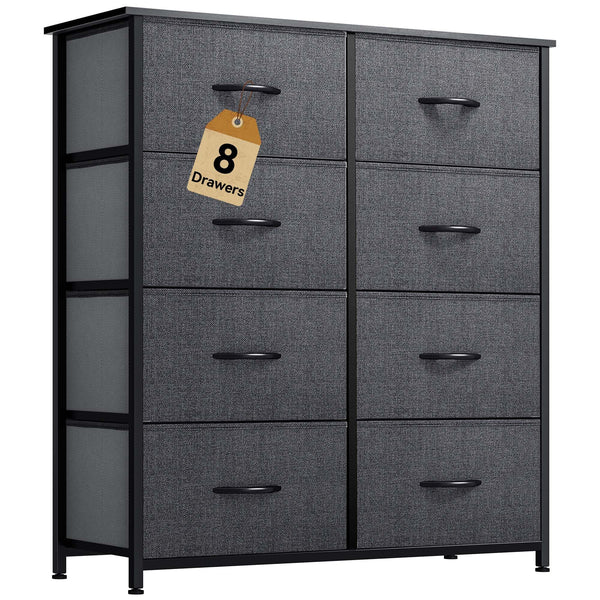 DWVO Dresser for Bedroom, Fabric Dresser with 8 Drawers, Chest of Drawers for Closet, Living Room