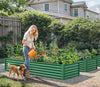 YITAHOME 6x3x1.5ft Large Raised Garden Bed Kit, Galvanized Metal Planter Box with Gloves, Ground Nails, Support Rod, Outdoor Above Ground Planters for Plants Vegetables Flowers, Green