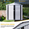 DWVO 5.6' x 3.2' Outdoor Storage Shed, Large Metal Tool Sheds, Heavy Duty Storage House with Lockable Doors & Air Vent for Backyard Patio Lawn to Store Bikes, Tools, Lawnmowers,White