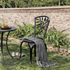 DWVO Outdoor Cast Aluminum Outdoor Chairs Set of 2, All-Weather Patio Dining Chair with Adjustable Feet for Balcony, Backyard, Deck, Garden, Black