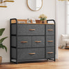 DWVO Fabric Dresser with 7 Drawers, Black Dresser & Chest of Drawers, Storage Tower with Large Capacity, Organizer Unit for Bedroom, Living Room & Closets