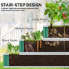 YITAHOME 4x4x2FT 3 Tiers Large Raised Garden Bed, 3 Installation Methods for DIY Outdoor Metal Patio Planter Box with Gloves and Reinforced Frame for Deep-Rooted Plants Vegetables Flowers (Green)
