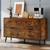 DWVO Rustic Brown 6 Drawer Dresser, 47
