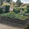 YITAHOME 8x4x1ft 2pcs Large Raised Garden Bed Kit, Galvanized Metal Planter Box with Gloves, Ground Nails & Safety Rubber, Outdoor Above Ground Planters for Plants Vegetables Flowers, Black