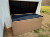 DWVO 260Gal XXL Outdoor Storage Box | All-Weather PE Wicker Deck Box with Waterproof Inner Bag & Elevated Feets | Patio, Pool, Garden Tools Container (Brown)