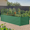 YITAHOME 6x3x2ft 2pcs Large Raised Garden Bed Kit, Galvanized Metal Planter Box with Gloves, Ground Nails, Support Rod, Outdoor Above Ground Planters for Plants Vegetables Flowers, Green